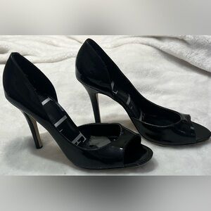 ELLE Black Patent Peep Toe Pumps Size 9
